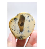 Krem & Amber Dendritic Opal - Merlinite Dilim Merkezdeki Kalsedon ile, 40g
