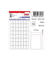 Tanex Ofis Etiketi Poşetli 12x17 MM Beyaz (10 Lu Paket) (Karışık)