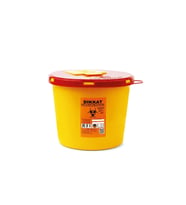 Çevre Dostu 5L Plastik Tıbbi Atık Kovası Sarı Kapaklı