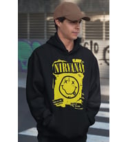 Tasarım Nirvana Rock Metal Müzik Grubu Baskılı Unisex Oversize Hoodie