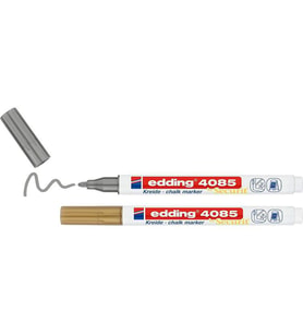 Edding 4085 Sıvı Tebeşir Kalemi 2'li Blister ALTIN & GÜMÜŞ 