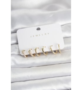 Pirinç Gold Renk Yılan Model Kadın Küpe Seti 5886 - HPSBYI3425-7485