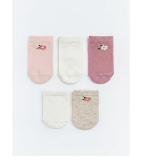 LCW baby Pembe Kız Bebek Patik Çorap 5'li