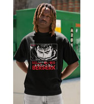 Black Swordman Berserk Guts Baskılı Unisex Oversize Anime Dizi Karakter Tişört