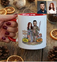 Kişiye Özel Karikatürlü Orta Dünya Sevgililer Kupa Bardak Sevgililer Günü Hediyesi
