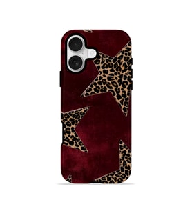iPhone 16 Plus Vorian Çift Katmanlı MagSafe Kılıf Bordeaux Leopard Star