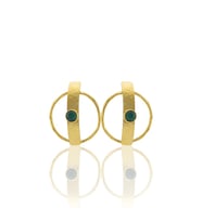 Kadir Jewellery 22 Ayar Altın Kaplama Vintage Küpe -El İşçiliği Ve Hipoalerjenik Küpe (K.Yeşil)