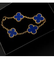925 Ayar Gümüş Gold Kaplama Van Cleef Yonca Bileklik “Aynı Gün Kargo / Hediye Kutulu”