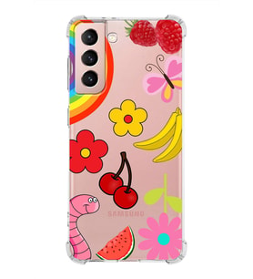 PrintiFy Samsung Galaxy S21 Plus Uyumlu Water Color 5 Baskılı Şeffaf Köşe Korumalı Antişok Kılıf