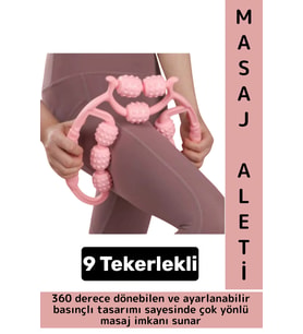 Cilt Sıkılaştıran Bacak Kol Omuz Boyun 9 Teker Ayarlanabilir Basınç Çift Taraflı Selülit Masaj Aleti