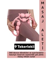 Cilt Sıkılaştıran Bacak Kol Omuz Boyun 9 Teker Ayarlanabilir Basınç Çift Taraflı Selülit Masaj Aleti