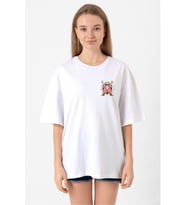 Dragon Ball Z Anime Roshi Kame Beyaz Kadın Oversize Tshirt