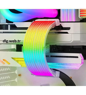 DLG ARGB Senkronize Anakart ve Ekran Kartı Uyumlu 12 Pin Kablo Kılıfı Beyaz
