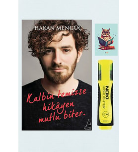 Kalbin Temizse Hikayen Mutlu Biter - Hakan Mengüç 9786053115199 Sarı Fosforlu Kalem - Defterli Seti