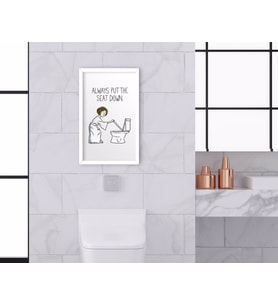 BK Home Banyo Tuvalet Dekoratif Ahşap Beyaz Çerçeveli Tablo-16