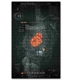Cakapuzzle Kalp Geometrik Çizim Evren Puzzle Yapboz MDF (Ahşap) (120 Parça)
