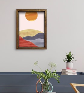BK Gift Otel Odası Konseptli Doğal Masif Ahşap Çerçeveli Tablo 45x65cm-103