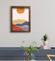 BK Gift Otel Odası Konseptli Doğal Masif Ahşap Çerçeveli Tablo 45x65cm-103