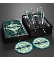 Elegan Özel Üretim Kutusunda Tasarımlı Kişiye Özel Rakı Bardağı Seti