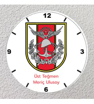 Türk Silahlı Kuvvetleri Logolu Kişiye Özel Cam Saat  20x20 Duvar Saati