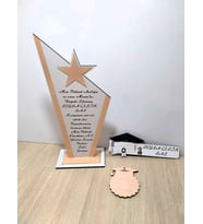 RESMİ KURUM HEDİYELİK PLAKET-Anahtarlık-Kitap Ayracı Set(Kişiye özel İsim yazılı)-2