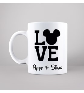 Love Aşk Sevgili Tasarımlı Kupa Kişiye Özel