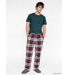 LC WAIKIKI Kırmızı Regular Fit Ekose Erkek Pijama Alt