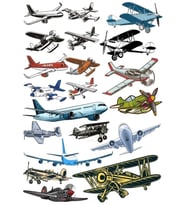 Uçaklar Sticker Set 15 Parça Telefon, Tablet, Defter, Laptop Sticker