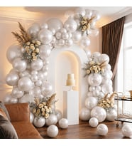 Beyaz Renk Lateks Metalik Balon (30 cm) - 100 Adet