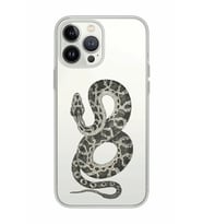 Iphone 15 Pro Uyumlu Yılan Desenli Şeffaf Telefon Kılıfı