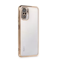 Xiaomi Redmi Note 10 Kılıf Kamera Korumalı Lensli Silikon - Gold