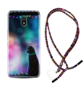 Xiaomi Redmi 8A 8 Pro 9C 9T 10C 11T Pro Kılıf Boyun Asklı Rasta Silikon Window Cat 1787
