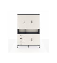 Arges Gardrop 7 Raflı 4 Çekmeceli 5 Kapaklı 132x30x195 Antrasit-Aytaşı