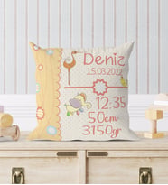 BK Gift Yeni Doğan Bebek Doğum Panosu Yastık - Model 8