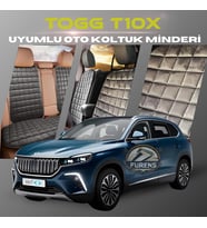 Togg T10X Antrasit Renk Tay Tüyü Cepli & Terletmez Sırtlı Oto Koltuk Minder Seti - Koltuk Koruma Kılıfı (ÖN & ARKA TAM SET)
