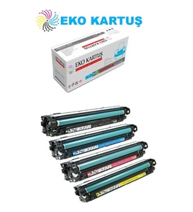 Eko Kartuş Hp Laserjet Enterprise 500 Color Flow Mfp M575C (CE400A-CE401-CE402-CE403) Set Muadil Toner (Siyah)