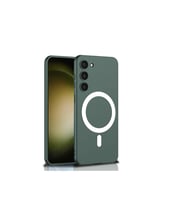 Samsung Galaxy S23 Plus Uyumlu Kılıf Wireless Şarj Özellikli Zore Kıpta M-safe Silikon Kapak (Açık Yeşil)