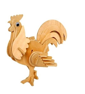Periboia 3D Ahşap Puzzle - Horoz (Karışık)