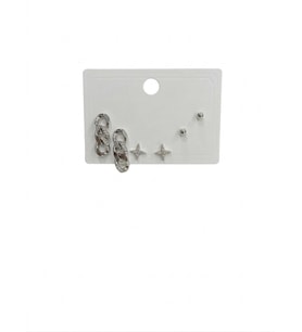Zincir Detaylı Altılı Küpe - Kp00558