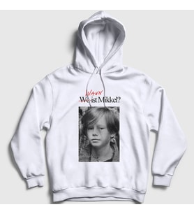 Presmono Unisex Beyaz Wann Wo Ist Mikkel Dizi Dark Kapüşonlu Sweatshirt 535557tt