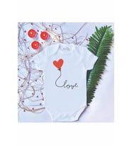 Unisex Bebek Baskılı Love %100 Pamuklu Çıtçıtlı Body Zıbın