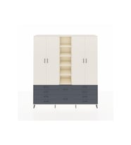 Hyperion Dolap 9 Raflı 10 Çekmeceli 2 Askılı 220x44x243 Aytaşı-Aytaşı/Antrasit