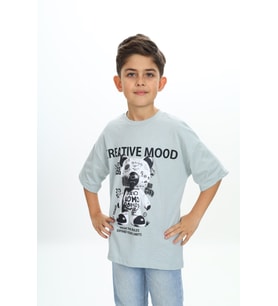 Toontoy Erkek Çocuk Creatıve Mood Baskılı Tişört (Yeşil)