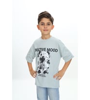 Toontoy Erkek Çocuk Creatıve Mood Baskılı Tişört (Yeşil)