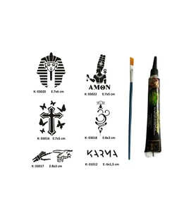 Farklı İnançlar Tüp Kına ve Fırça hediyeli Tattoo Geçici Dövme Seti
