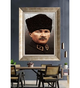 Gümüş Çerçeveli Atatürk Tablo ds424