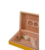 Sarı-Gri Nokta Desenli Sedir Humidor Puro Kutusu - TR8784