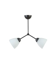 Modern 150 cm Siyah Beyaz Camlı 2'li Rocco Avize, Şık ve Elegant Tasarım