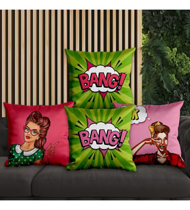 eJOYA Pop Art Tasarımlı 4'lü Yastık İçi Ve Kırlent Kılıfı 45cm 113675