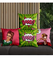eJOYA Pop Art Tasarımlı 4'lü Yastık İçi Ve Kırlent Kılıfı 45cm 113675